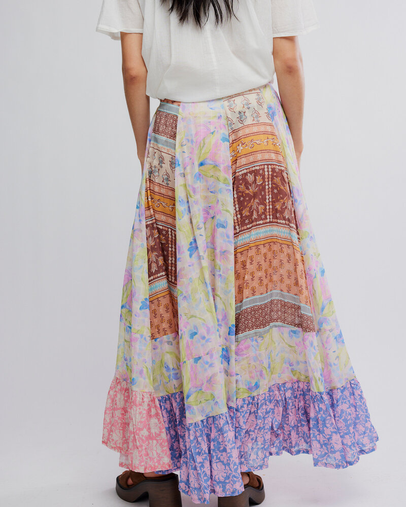 Free People Santa Eulalia Printed Maxi Skirt