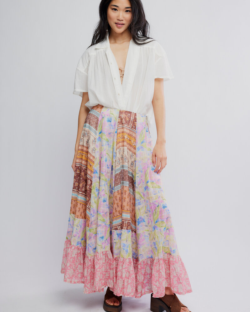 Free People Santa Eulalia Printed Maxi Skirt