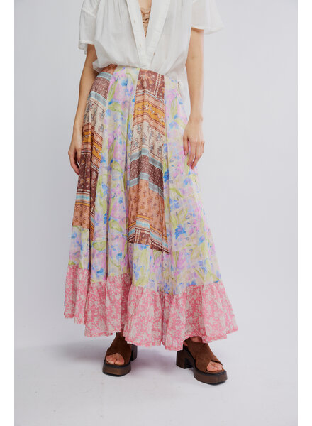 Free People Santa Eulalia Printed Maxi Skirt