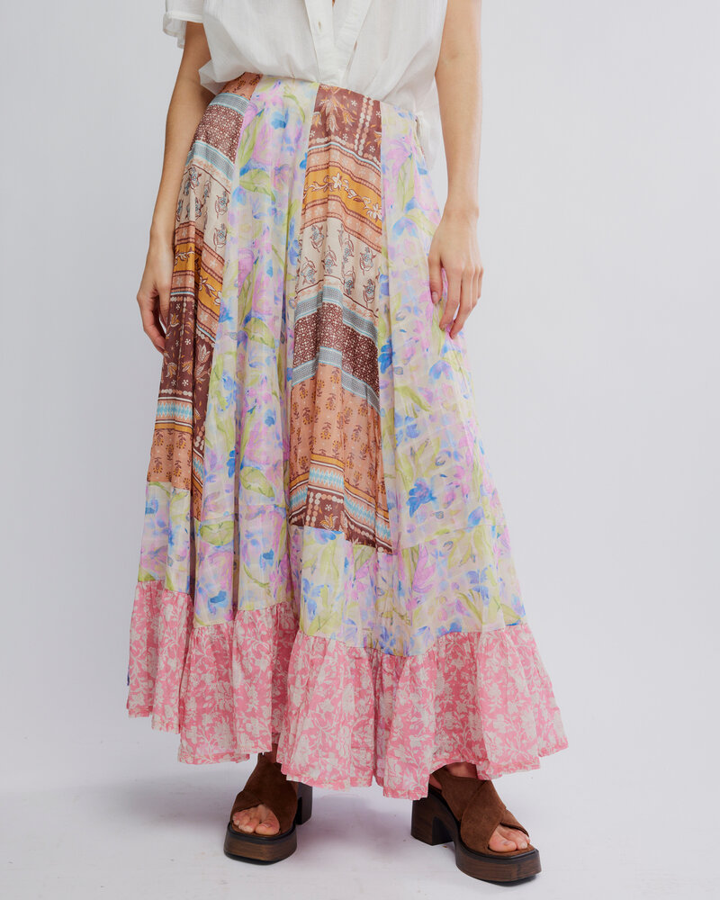 Free People Santa Eulalia Printed Maxi Skirt