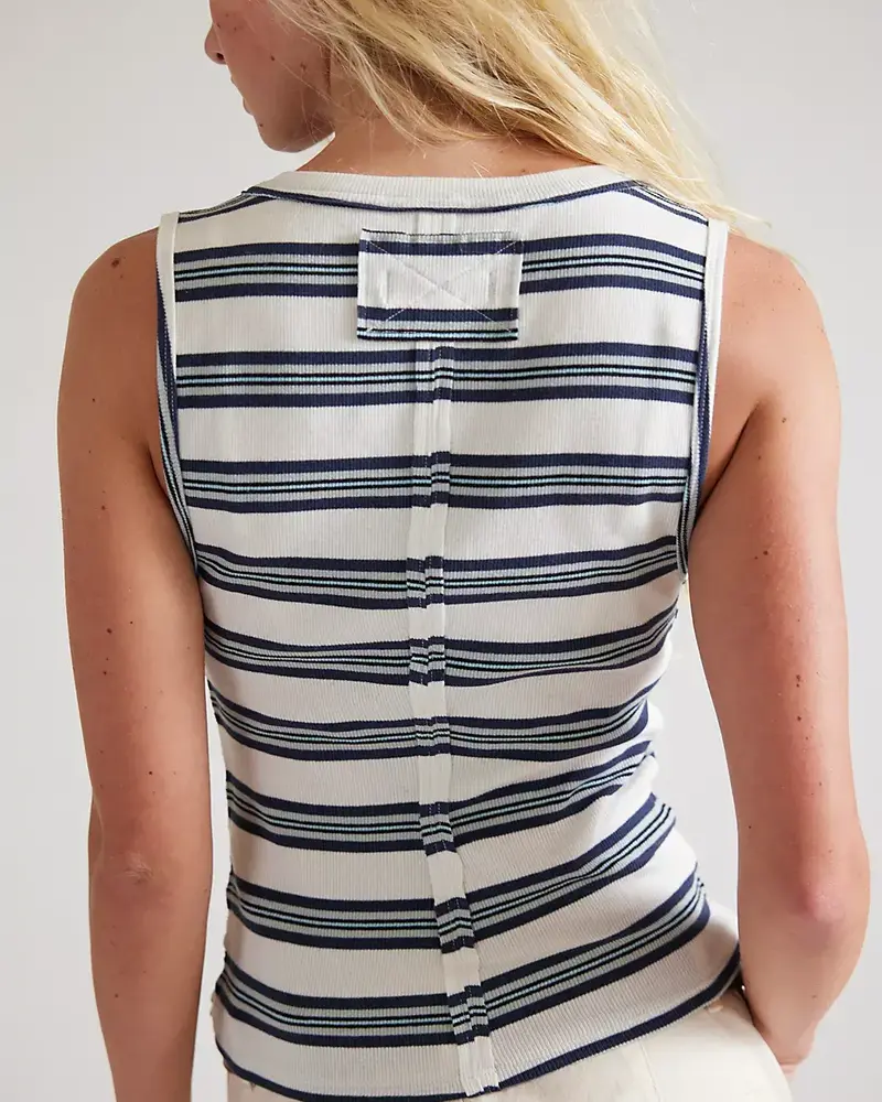 Free People Jamie Henley Striped Tank Top | White