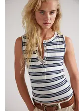 Free People Jamie Henley Striped Tank Top | White