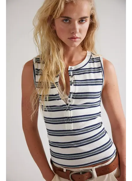 Free People Jamie Henley Striped Tank Top | White