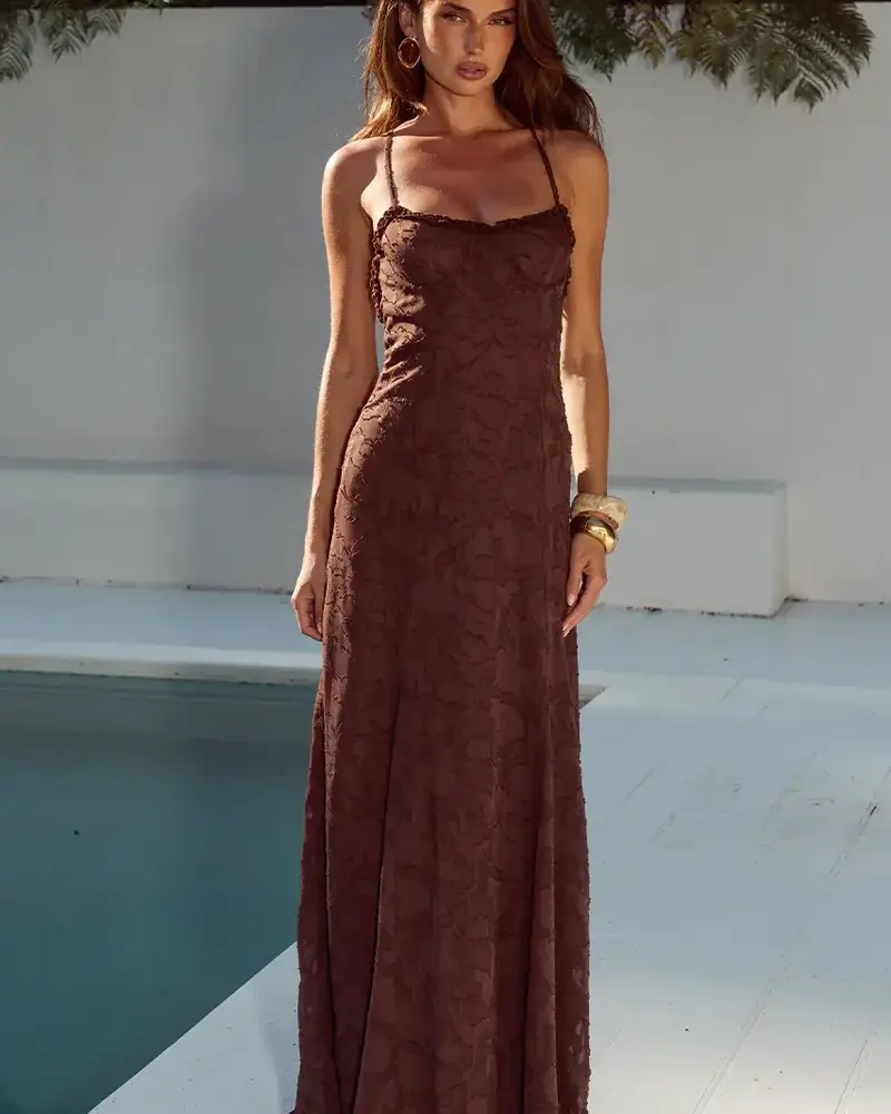 Runway The Label Ellerby Maxi Dress | Chocolate
