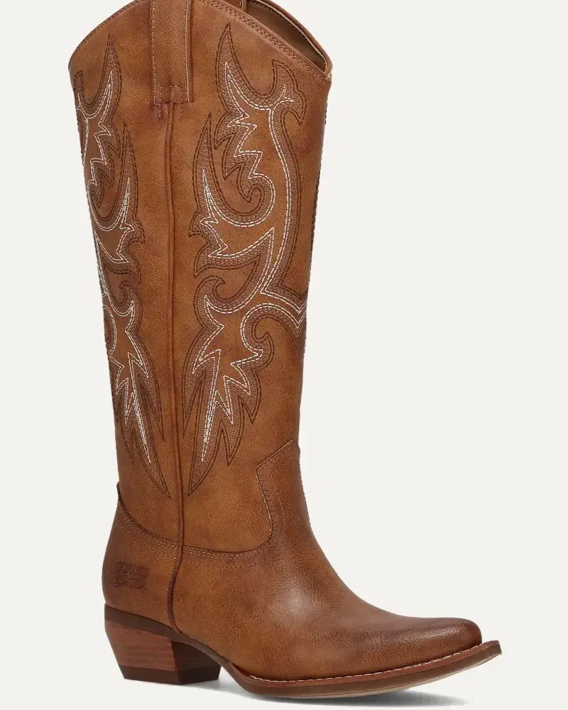 Frye and Co. Irlene Tall Deco Stitch Boots | Caramel