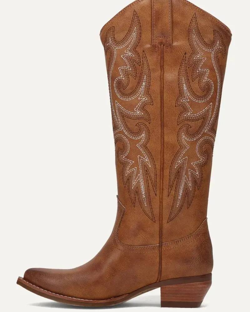 Frye and Co. Irlene Tall Deco Stitch Boots | Caramel