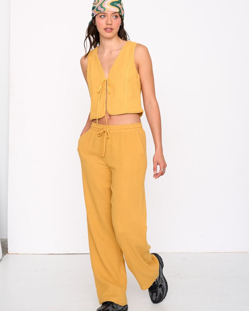 Callie Tie Vest | Yellow