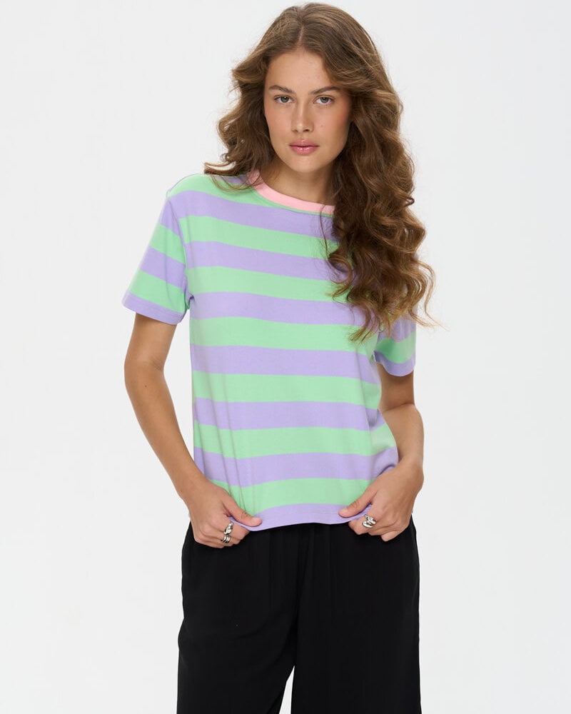 Laci Tee | Purple Stripe