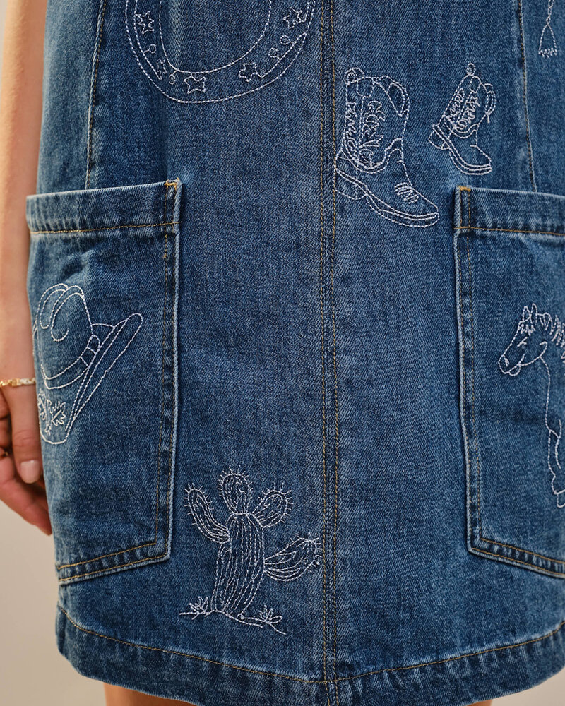 Western Embroidered Skirtall