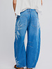 Free People Good Luck Printed Barrel Jeans | Sun Fade