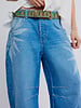 Free People Good Luck Printed Barrel Jeans | Sun Fade