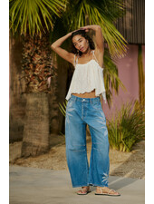 Free People Good Luck Printed Barrel Jeans | Sun Fade