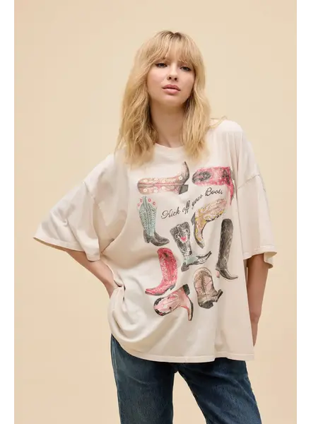 Kick Off Your Boots OS Tee | Dirty White