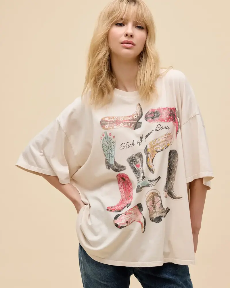 Kick Off Your Boots OS Tee | Dirty White