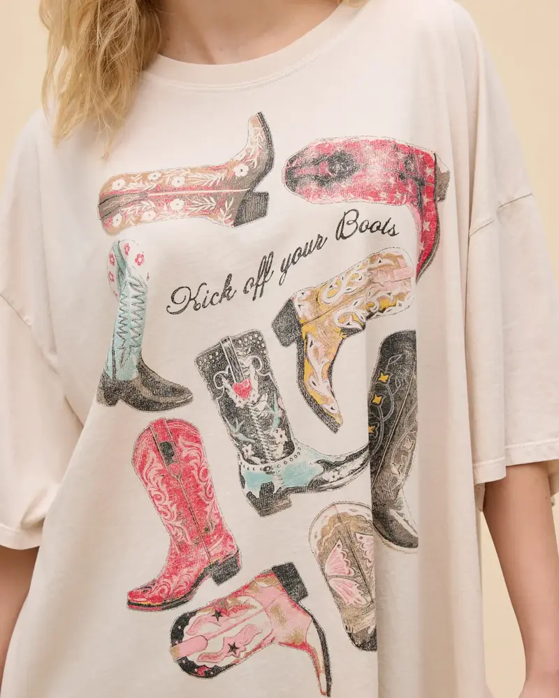 Kick Off Your Boots OS Tee | Dirty White