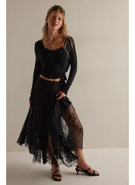 Free People Nice To Meet You Maxi Slip Skirt