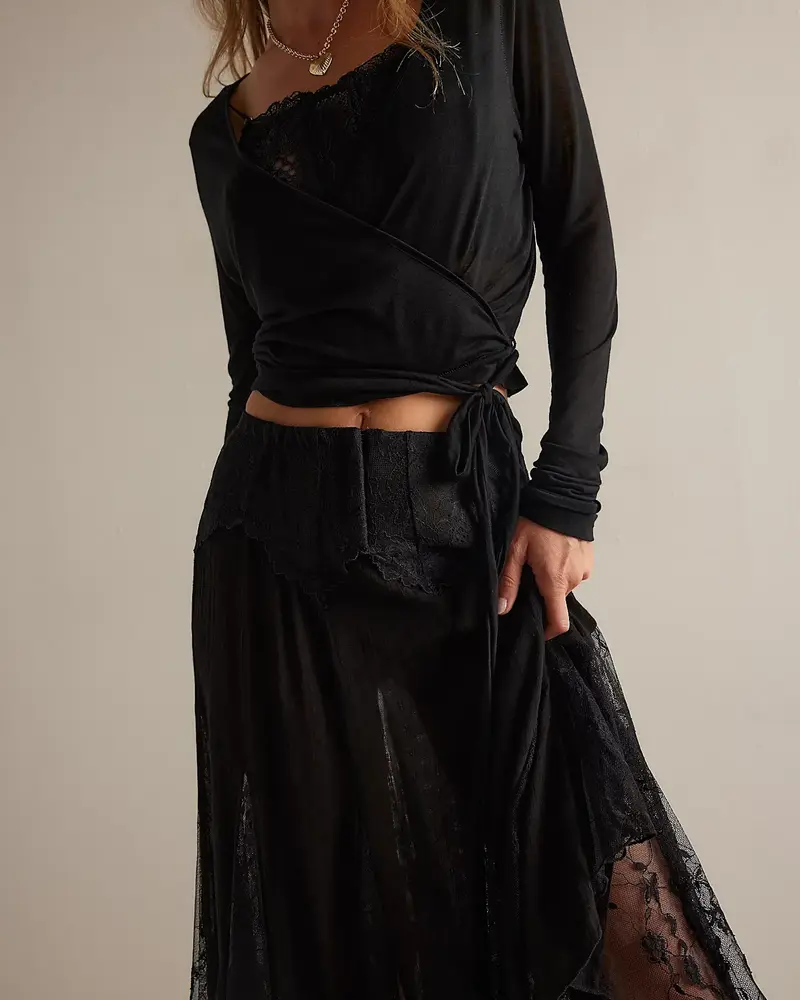 Free People Nice To Meet You Maxi Slip Skirt