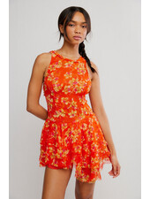 Free People Raven Printed Mini Dress | Red