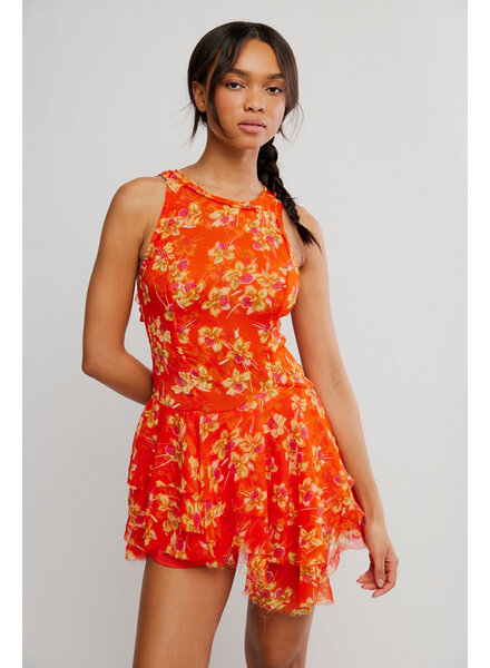 Free People Raven Printed Mini Dress | Red
