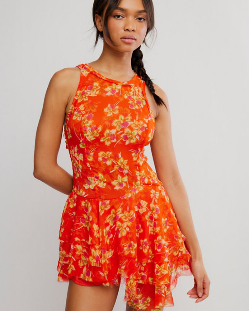 Free People Raven Printed Mini Dress | Red