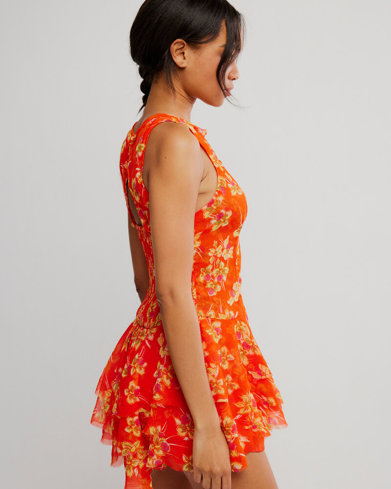 Free People Raven Printed Mini Dress | Red