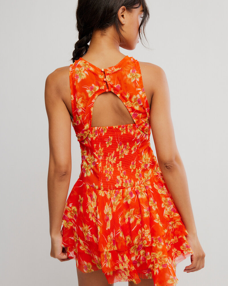 Free People Raven Printed Mini Dress | Red
