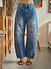 Tootsie Embroidered Barrel Jean | Medium Blue