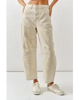Tootsie Embroidered Barrel Jean | Beige