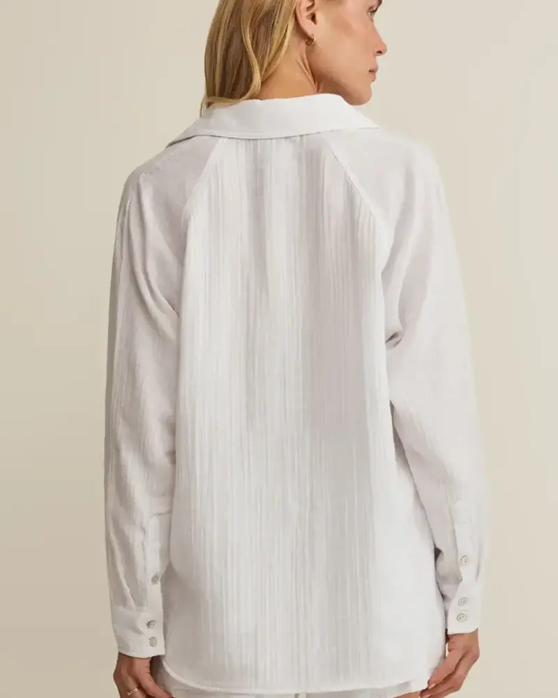 Z Supply The Perfect Airy Gauze Button Up | White