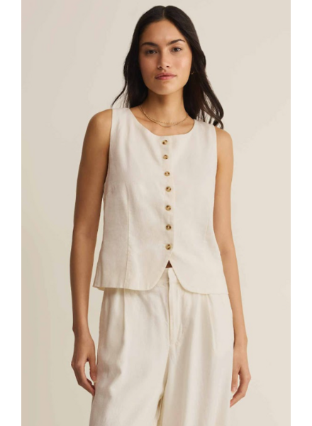 Z Supply Roman Linen Vest | Cloud