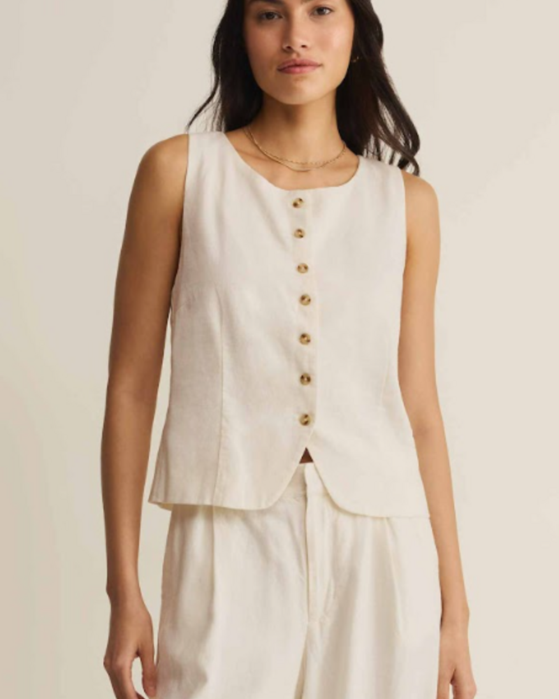 Z Supply Roman Linen Vest | Cloud
