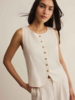 Z Supply Roman Linen Vest | Cloud