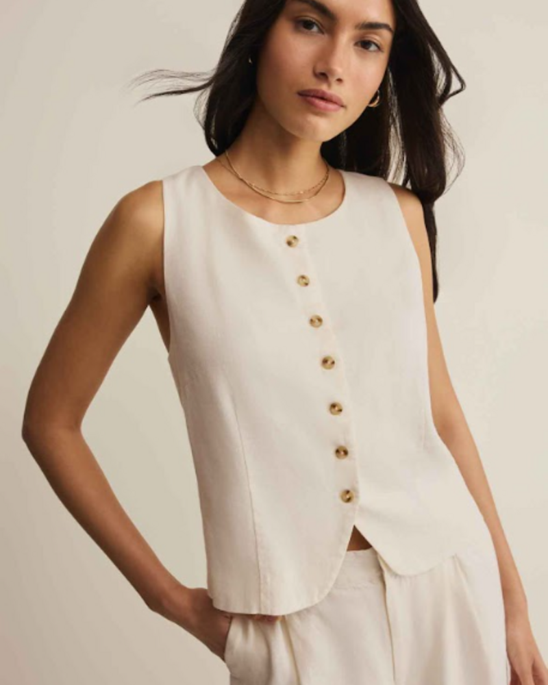 Z Supply Roman Linen Vest | Cloud