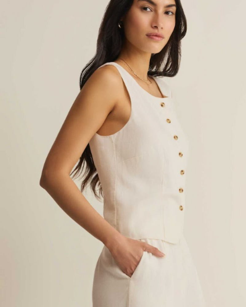 Z Supply Roman Linen Vest | Cloud