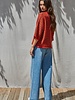 Tobi Knit Cardigan Stripe Top | Red