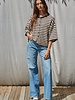 Tobi Knit Cardigan Stripe Top | Brown