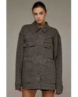 Abbey Cheetah Oversized Denim Jacket