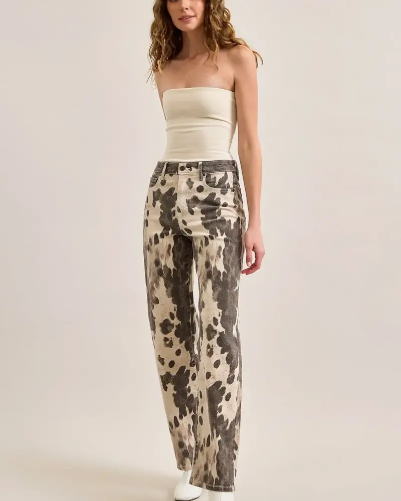 Ella Classic Straight | Cow Print