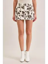 Peyton Cow Print Mini Skirt