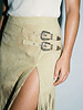 Skylar Suede Fringe Buckle Skirt | Cream