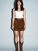Rosette Fringe Mini Skirt | Brown