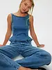 Free People Sunfaded Denim Top