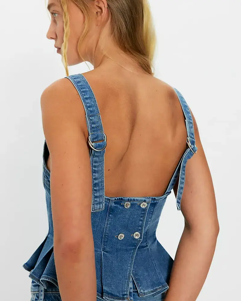 Free People Sunfaded Denim Top
