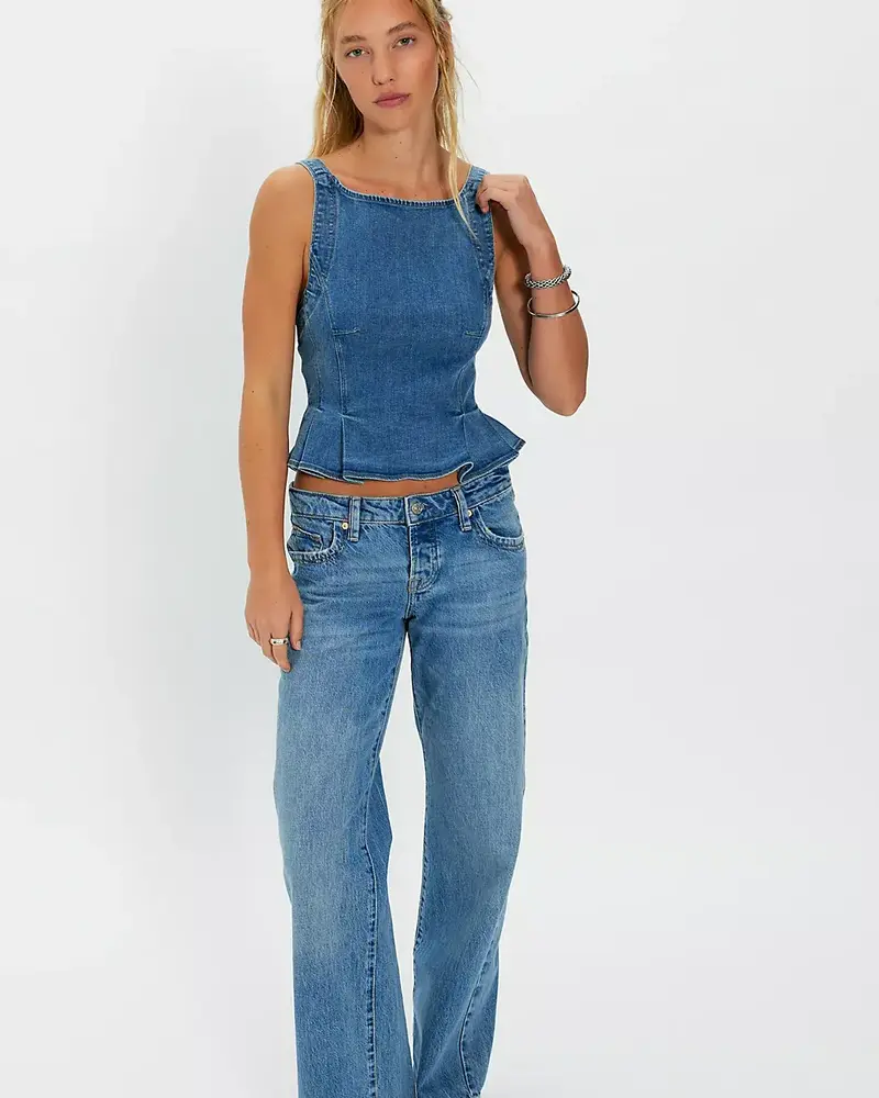 Free People Sunfaded Denim Top