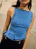 Free People Sunfaded Denim Top