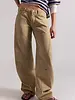 Free People Fable Low-Rise Twisted Bowed Jeans | Oat