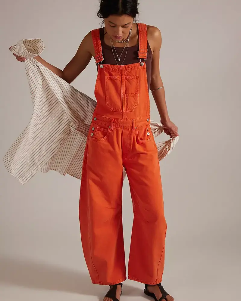 Free People Good Luck Barrel Overalls | Spicy