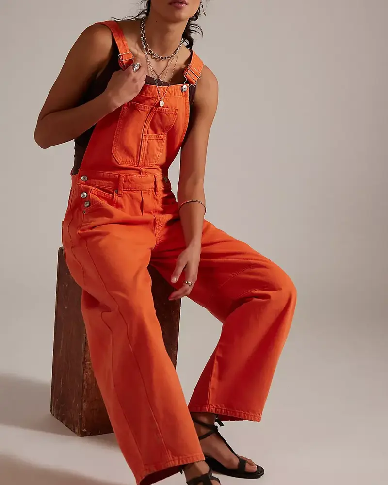 Free People Good Luck Barrel Overalls | Spicy