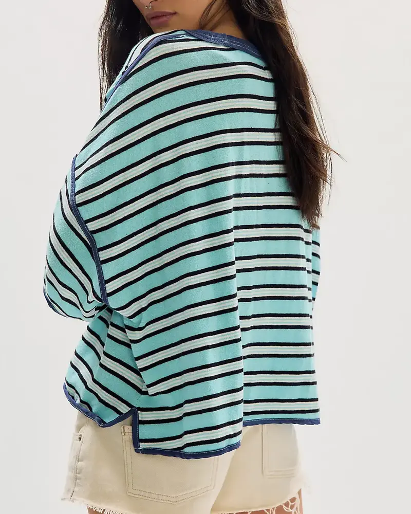 Free People Clean Rugby Tee | Crystal