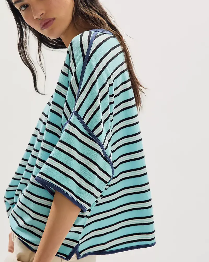 Free People Clean Rugby Tee | Crystal